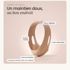 Bande visage LiftMyFace : tissu fin, fentes pour les oreilles, soutien du menton